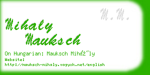 mihaly mauksch business card